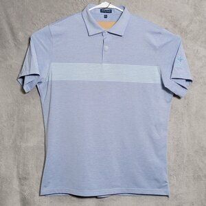 Peter Millar Crown Crafted Polo Shirt Men‎ Size XL Orange Striped Stretch Golf